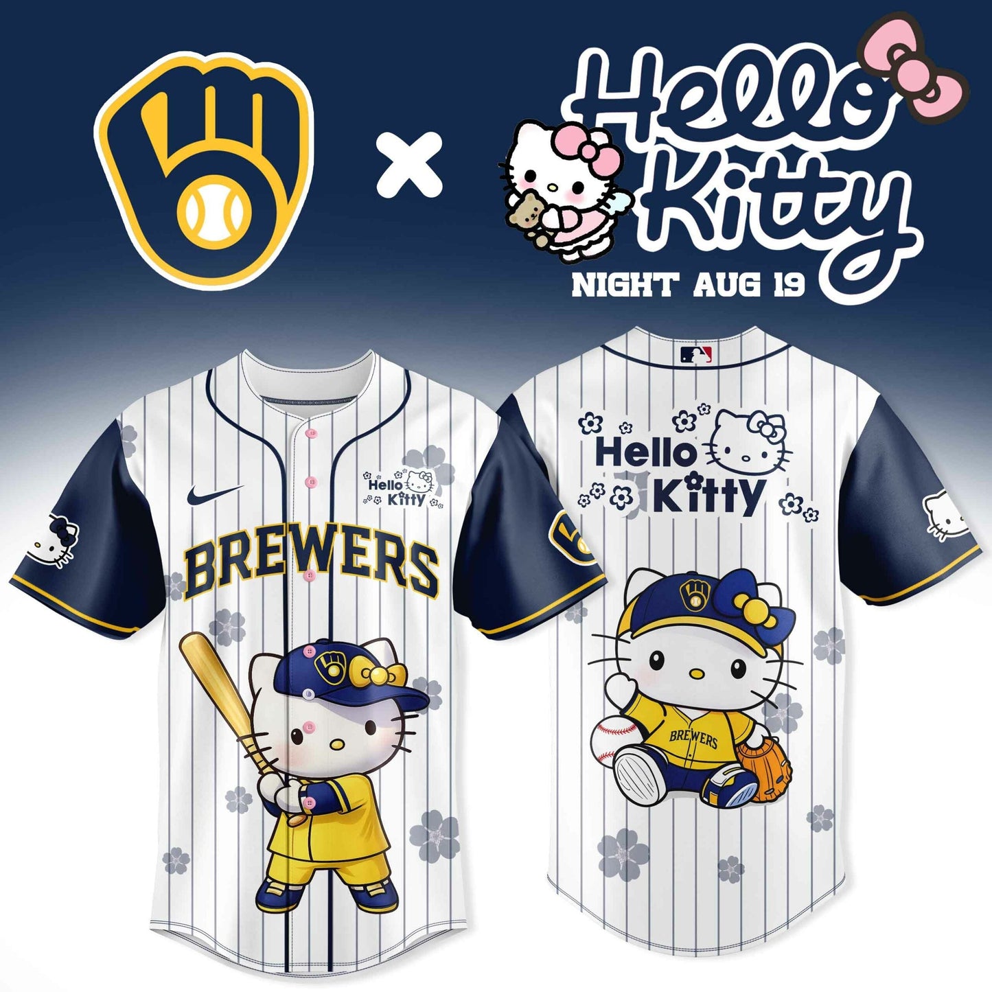 Milwaukee Brewers x Hello Kitty Night 2026 Jersey Collection