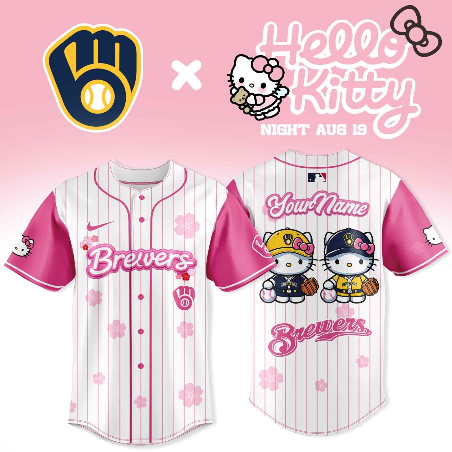 Milwaukee Brewers x Hello Kitty Night 2026 Jersey Collection