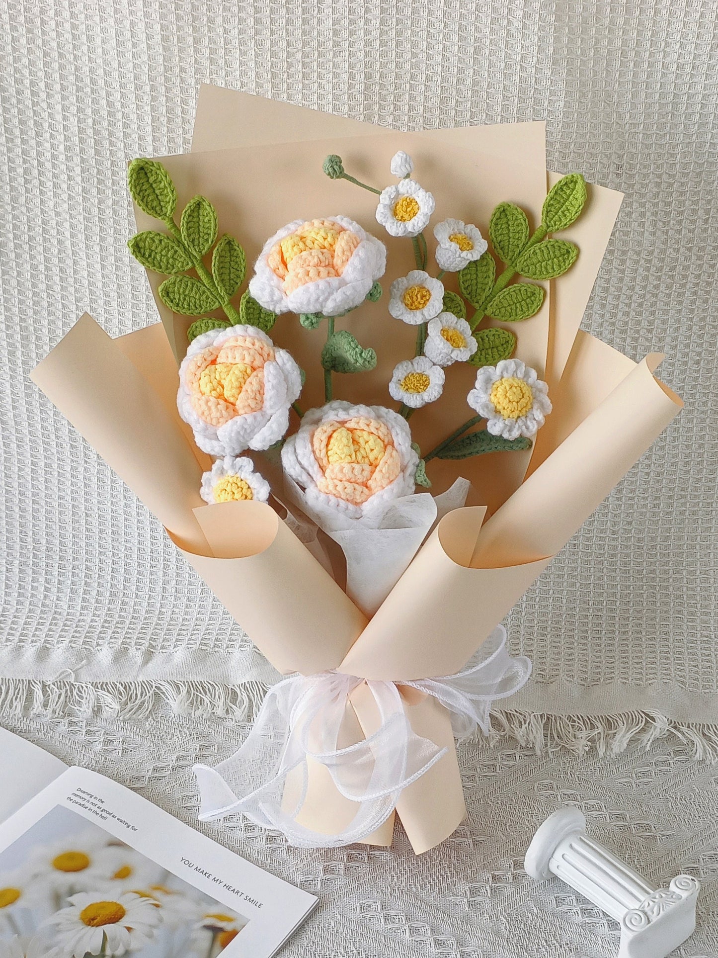 Crochet Flower Bouquet: Handmade Tulip & Rose Gift