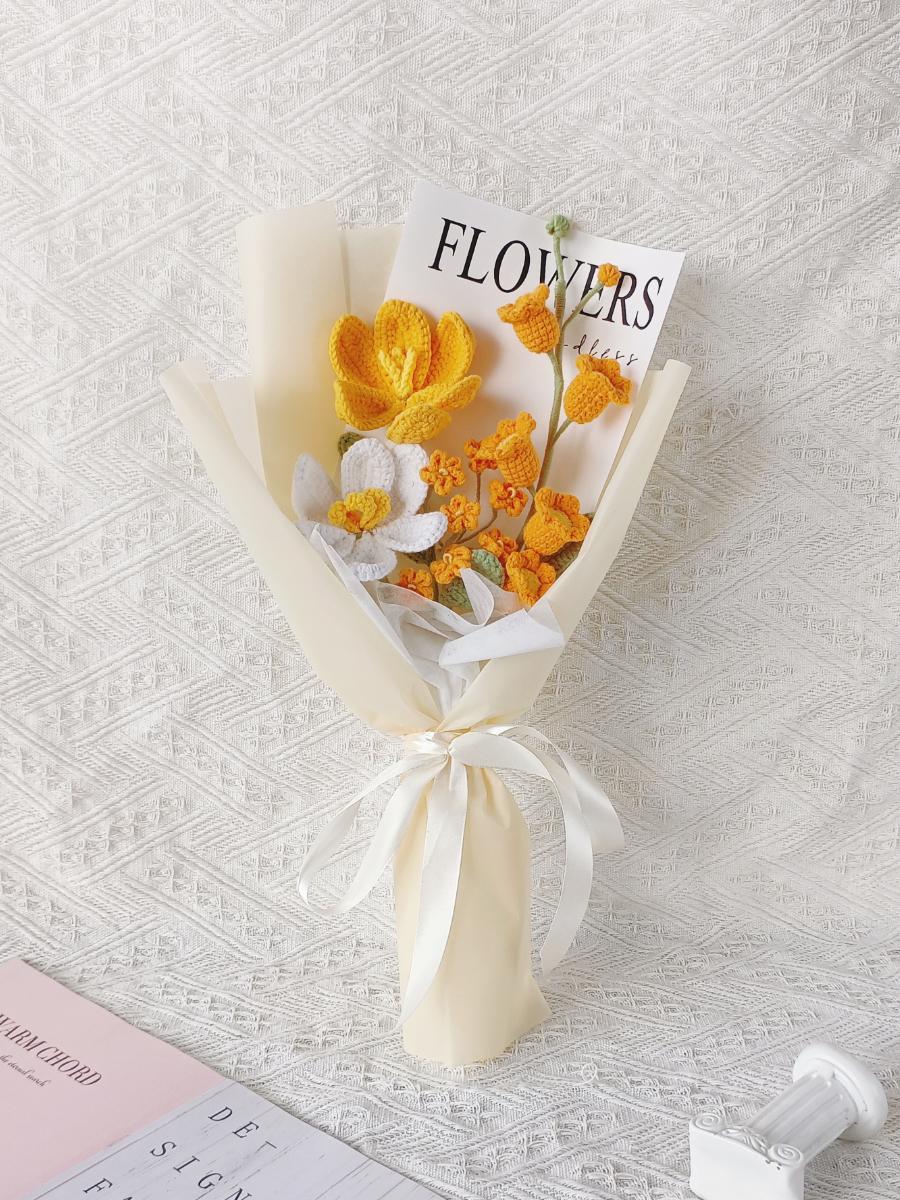 Birthday wrapped everlasting flowers bouquet for holiday and gifts