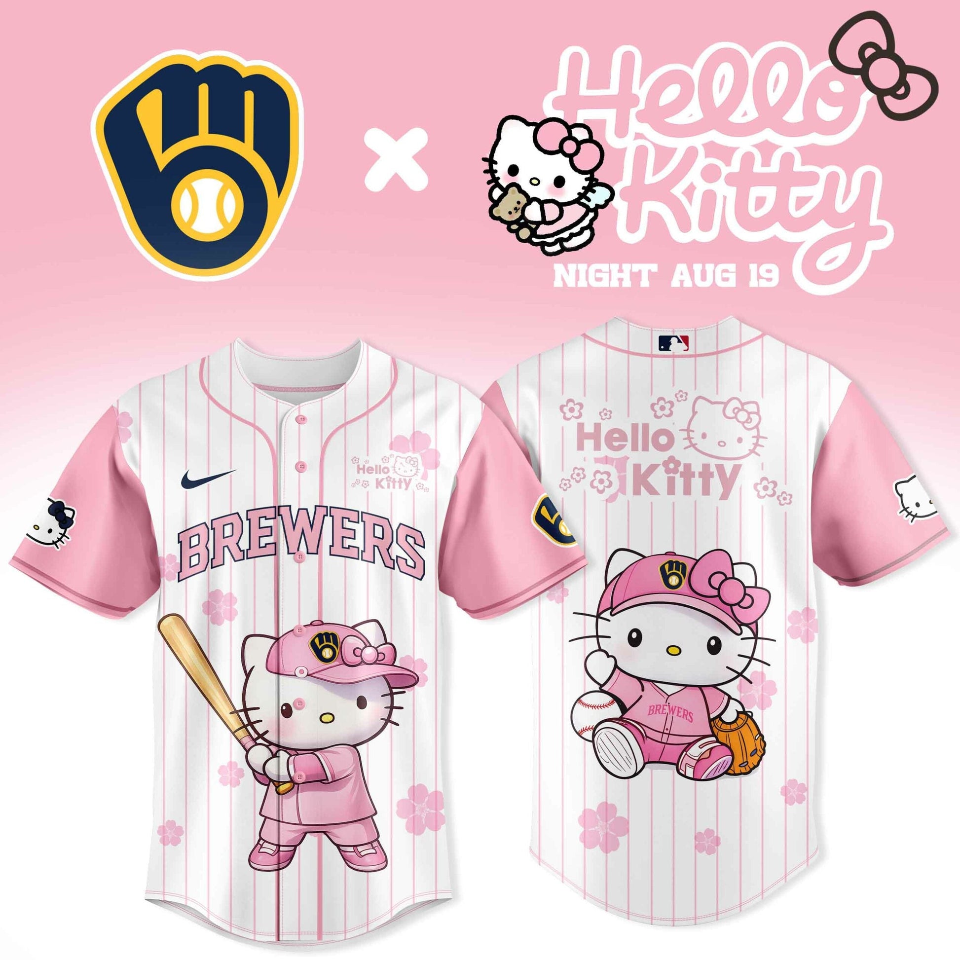 Milwaukee Brewers x Hello Kitty Night 2026 Jersey Collection