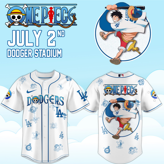 ,.ONE PIECE Night with the Los Angeles Dogger 2026 Jersey 3