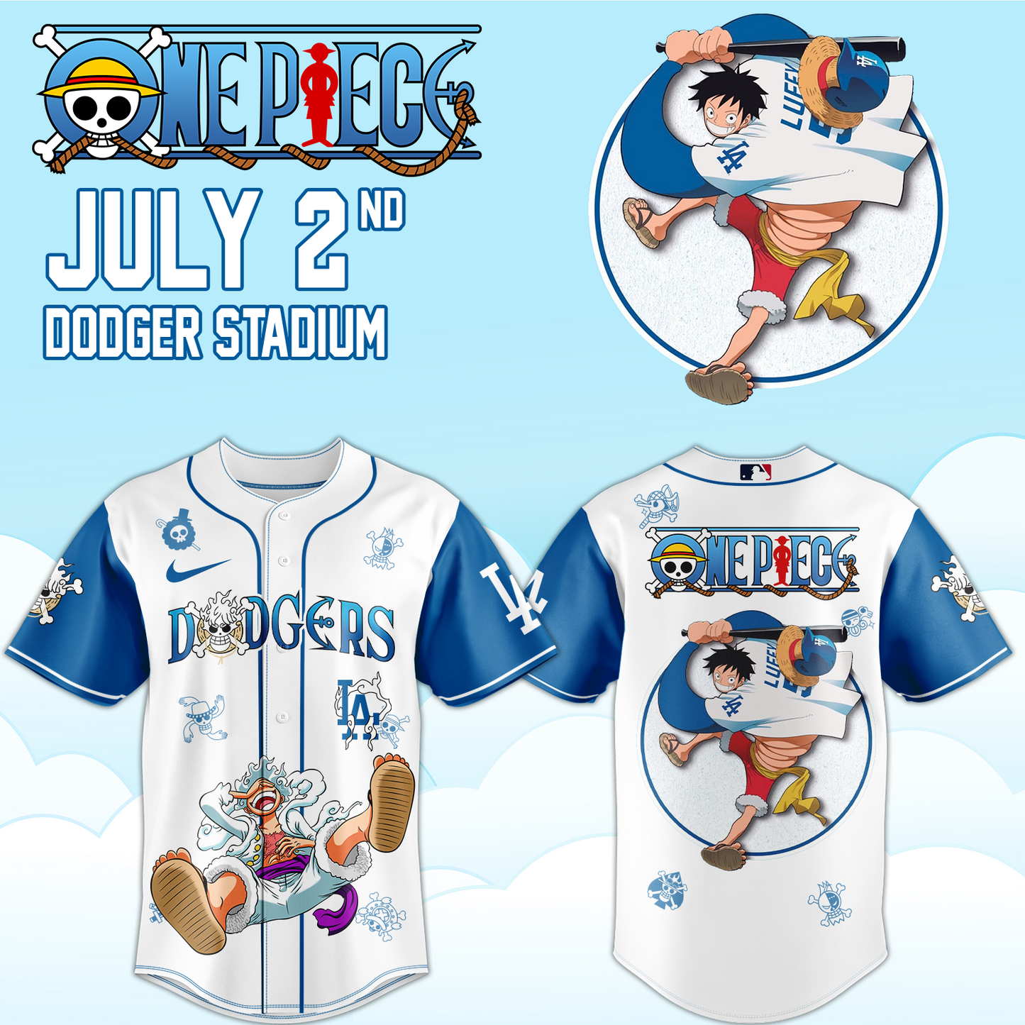 ONE PIECE Night with the Los Angeles Dogger 2026 Jersey 2