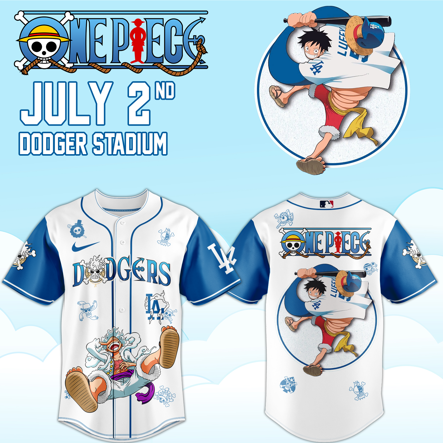 ONE PIECE Night with the Los Angeles Dogger 2026 Jersey 2
