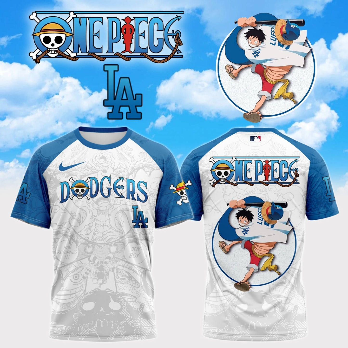 ,Los Angeles Dodgers & ONE PIECE Night shirt