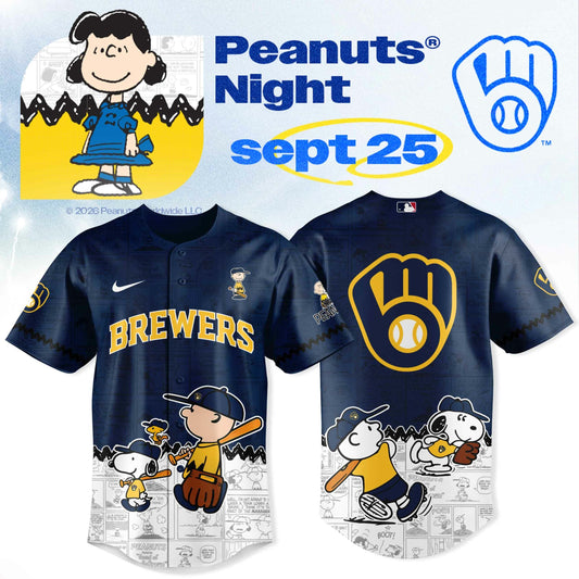 Milwaukee Brewers x Peanuts Night 2026 Jersey Custom