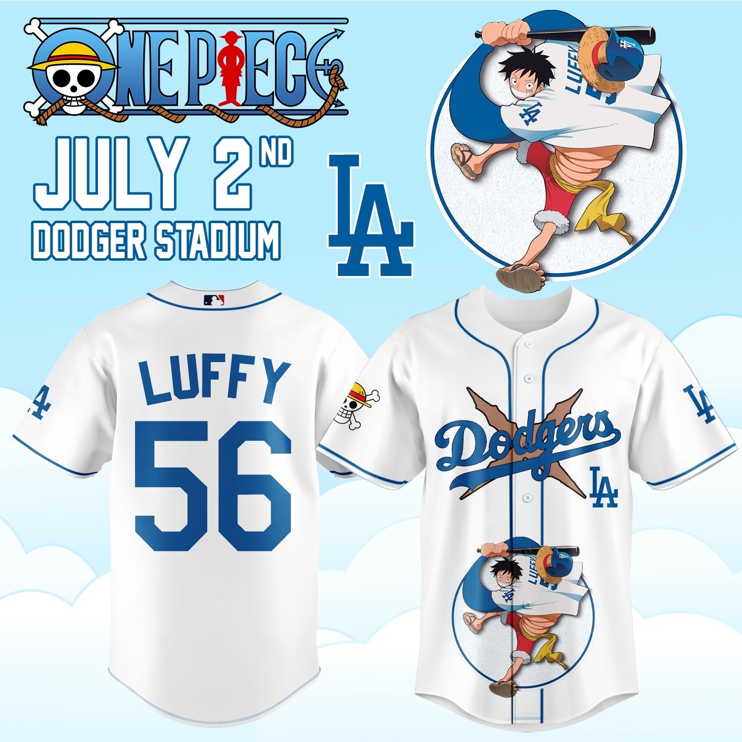 One Piece Night x Los Angeles Dodgers 2026 Edition Jersey