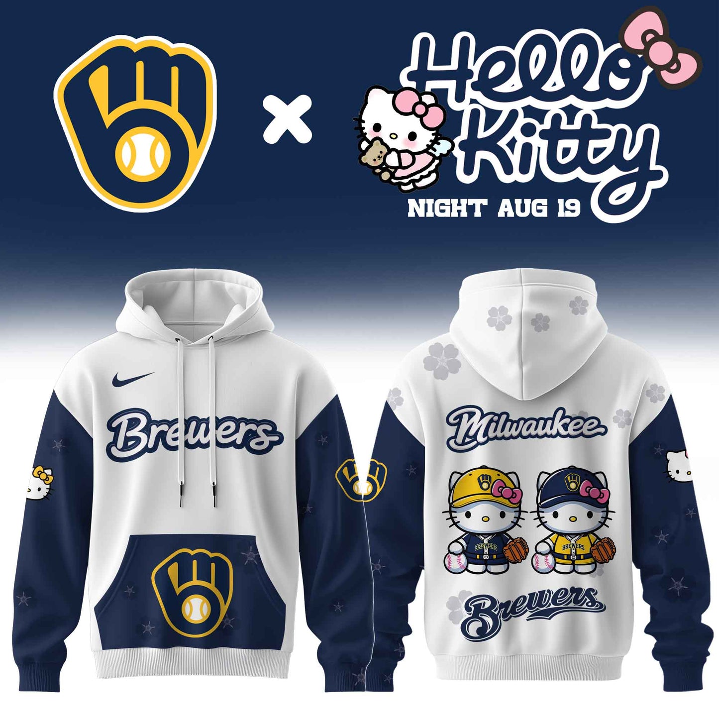 Milwaukee Brewers x Hello Kitty Night 2026 Hoodie Collection