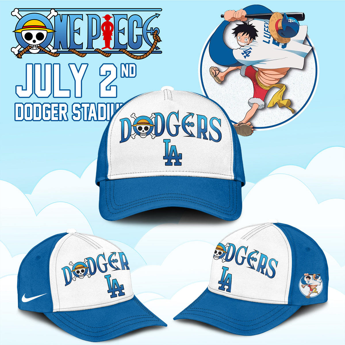 ,.ONE PIECE Night with the Los Angeles Dogger 2026 Jersey 3