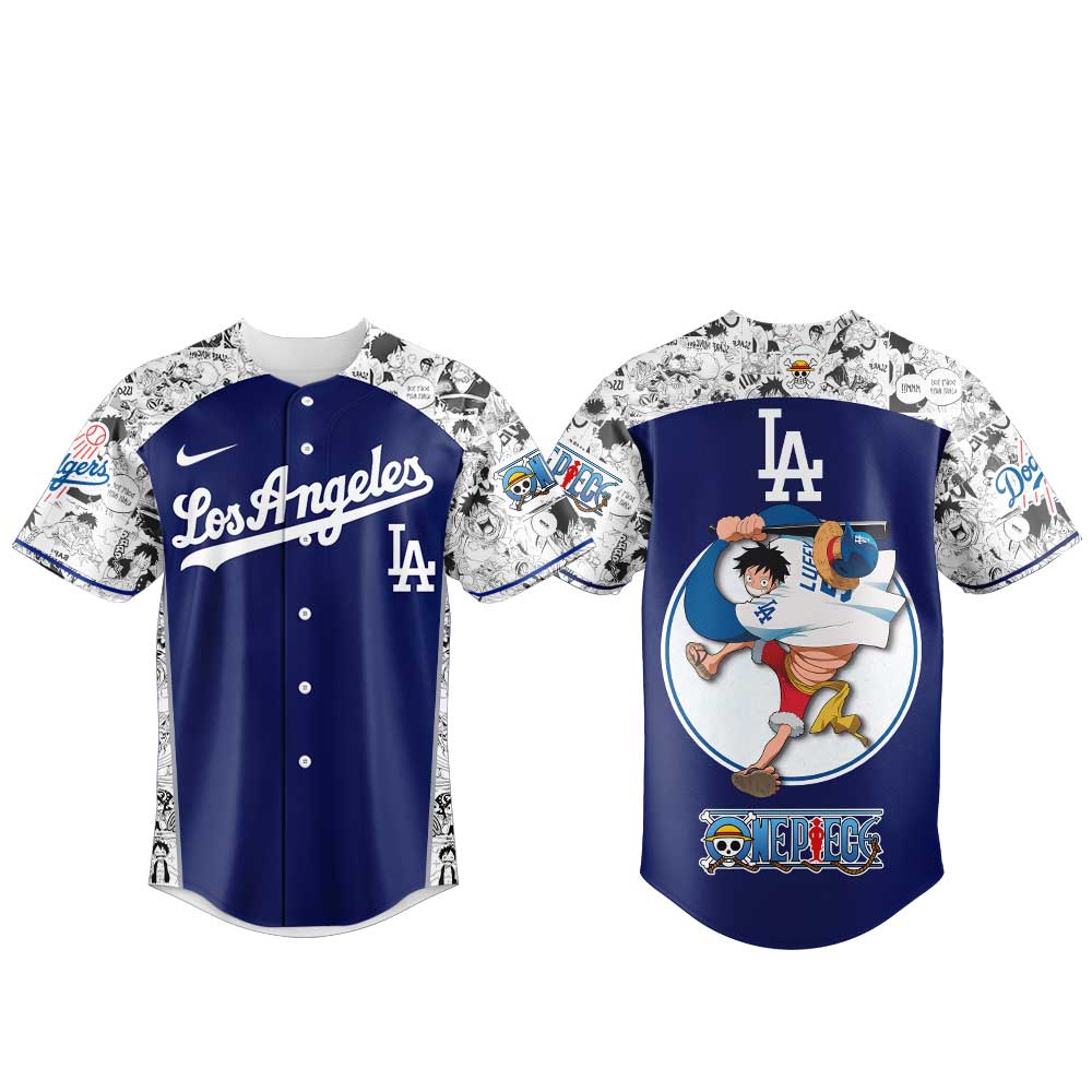 . LA Dodgers Straw Hats ONE PIECE Night Limited Jersey Blue