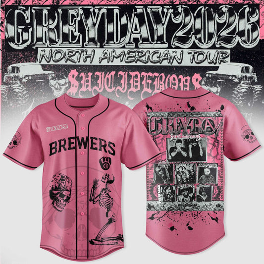Milwaukee Brewers X $uicideboy$ Greyday 2026 “ North American Tour Jersey