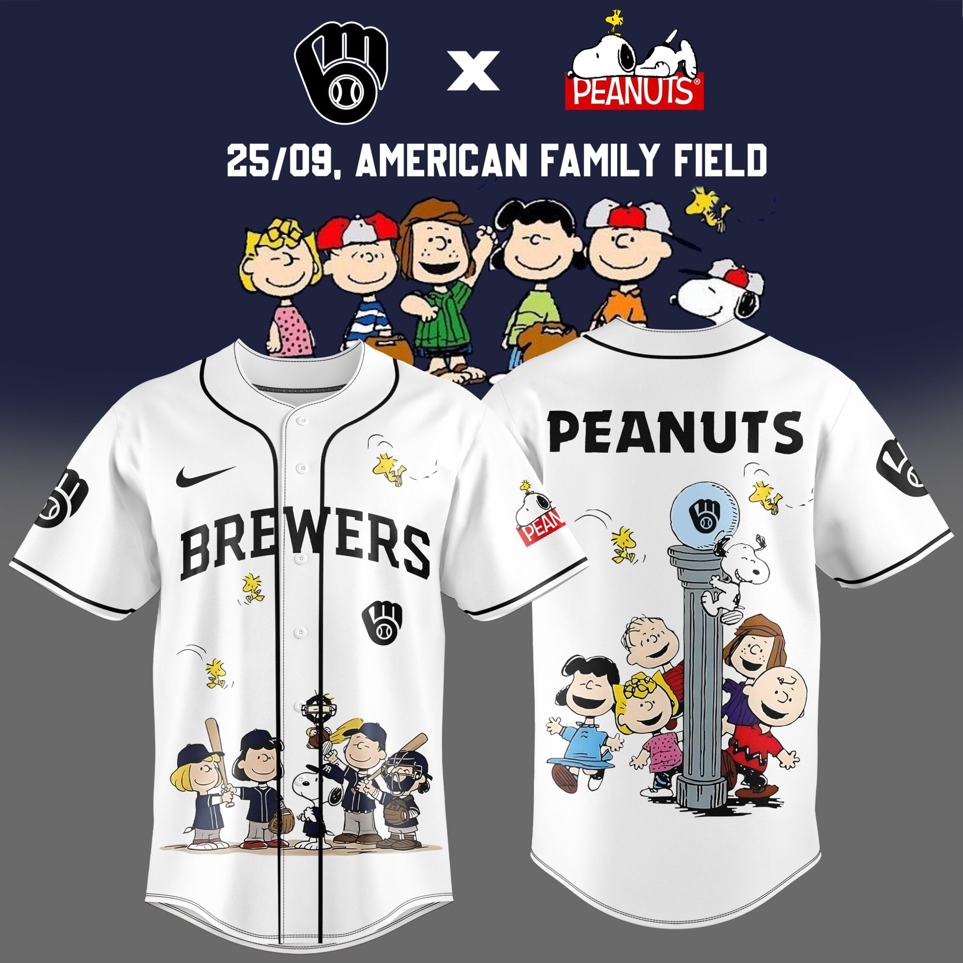 Milwaukee Brewers X Peanuts (Snoopy) Jersey