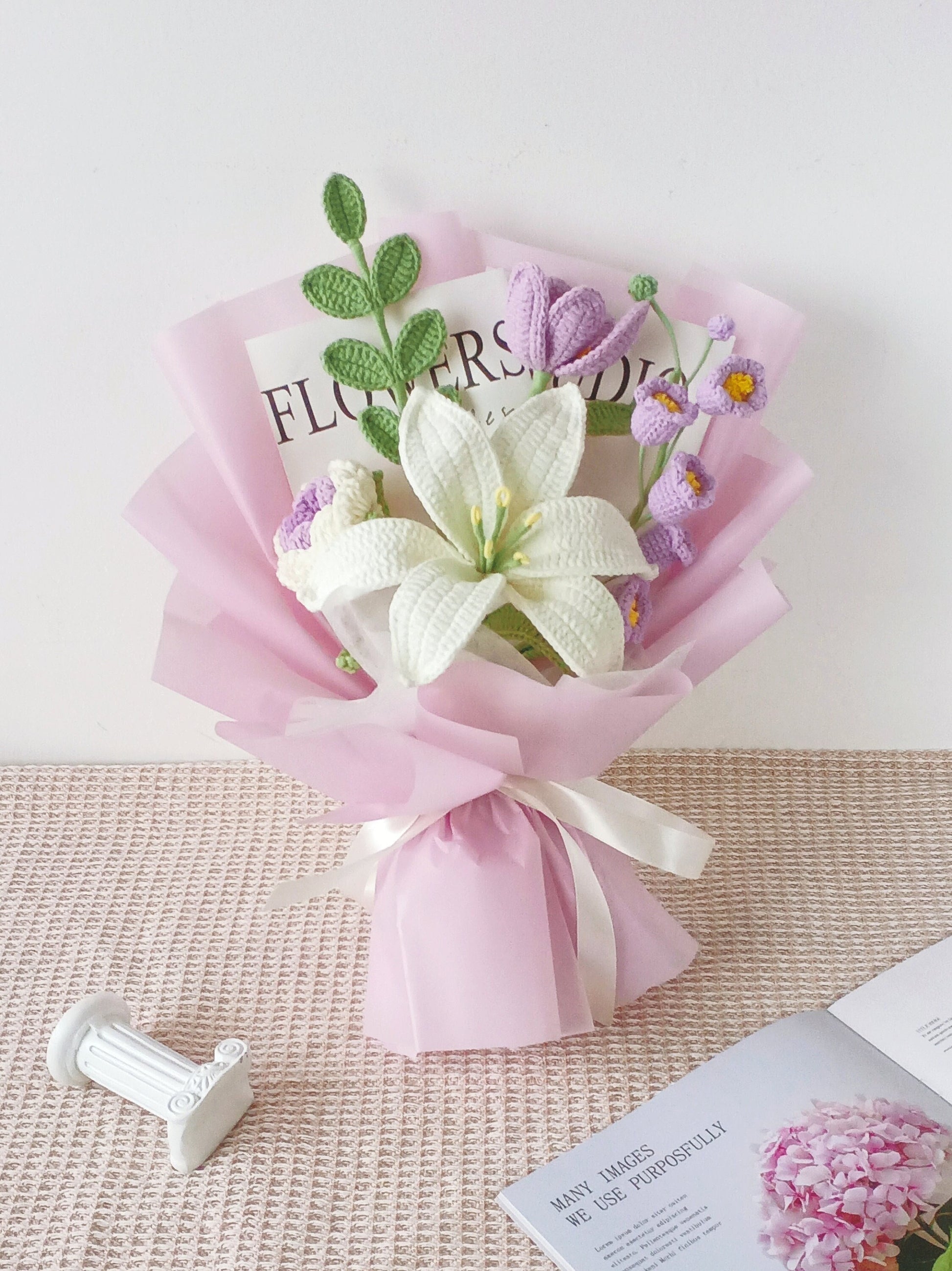 Crochet Lily & Tulip Bouquet: Handmade Everlasting Floral Gift