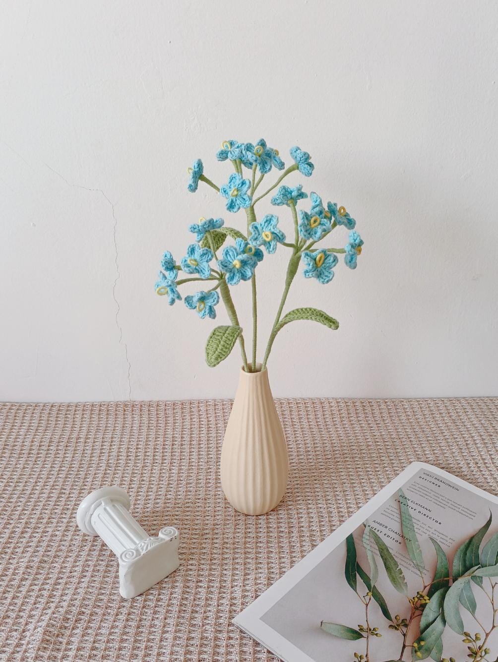 Crochet Forget-Me-Not Bouquet: September Birth Flower Gift