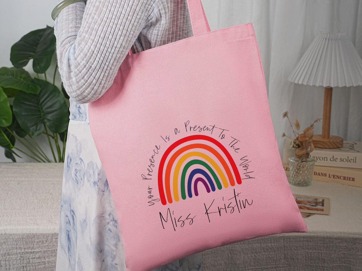 Personalized School Bag for Her/Children, Teacher Name Tote Bag, Teacher Bag, Back to School Gift, Teacher Gift, Tote Bag, Appreciation Gift