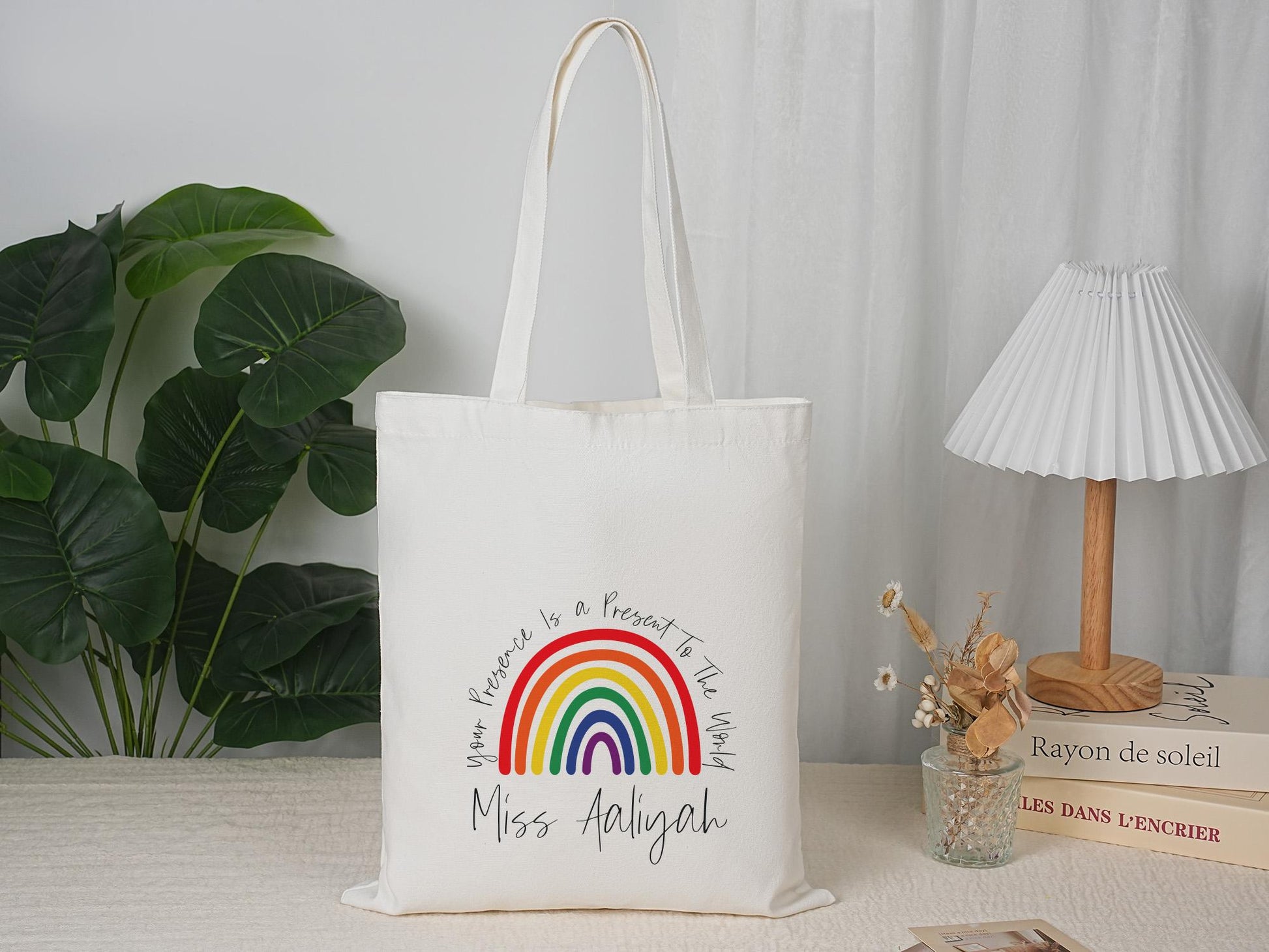 Personalized Teacher Tote Bag with Name, Teacher Appreciation Gifts, Custom Canvas Bag for Educators and School Staff