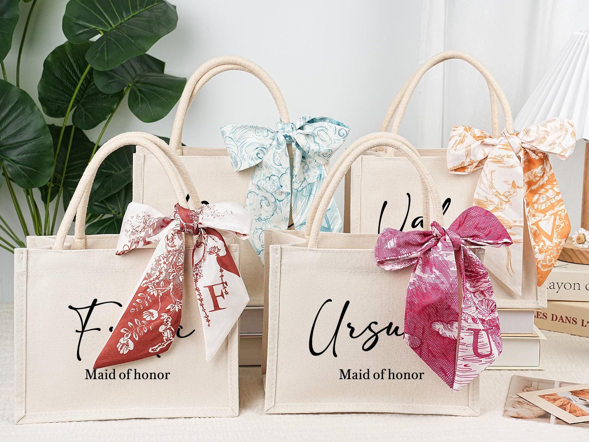 Personalized Bridesmaid Handbags, Bridesmaid Gift Canvas Bags, Bachelorette Party Bags, Bridesmaid Gifts, Bridal Party Gifts, Beach Handbags