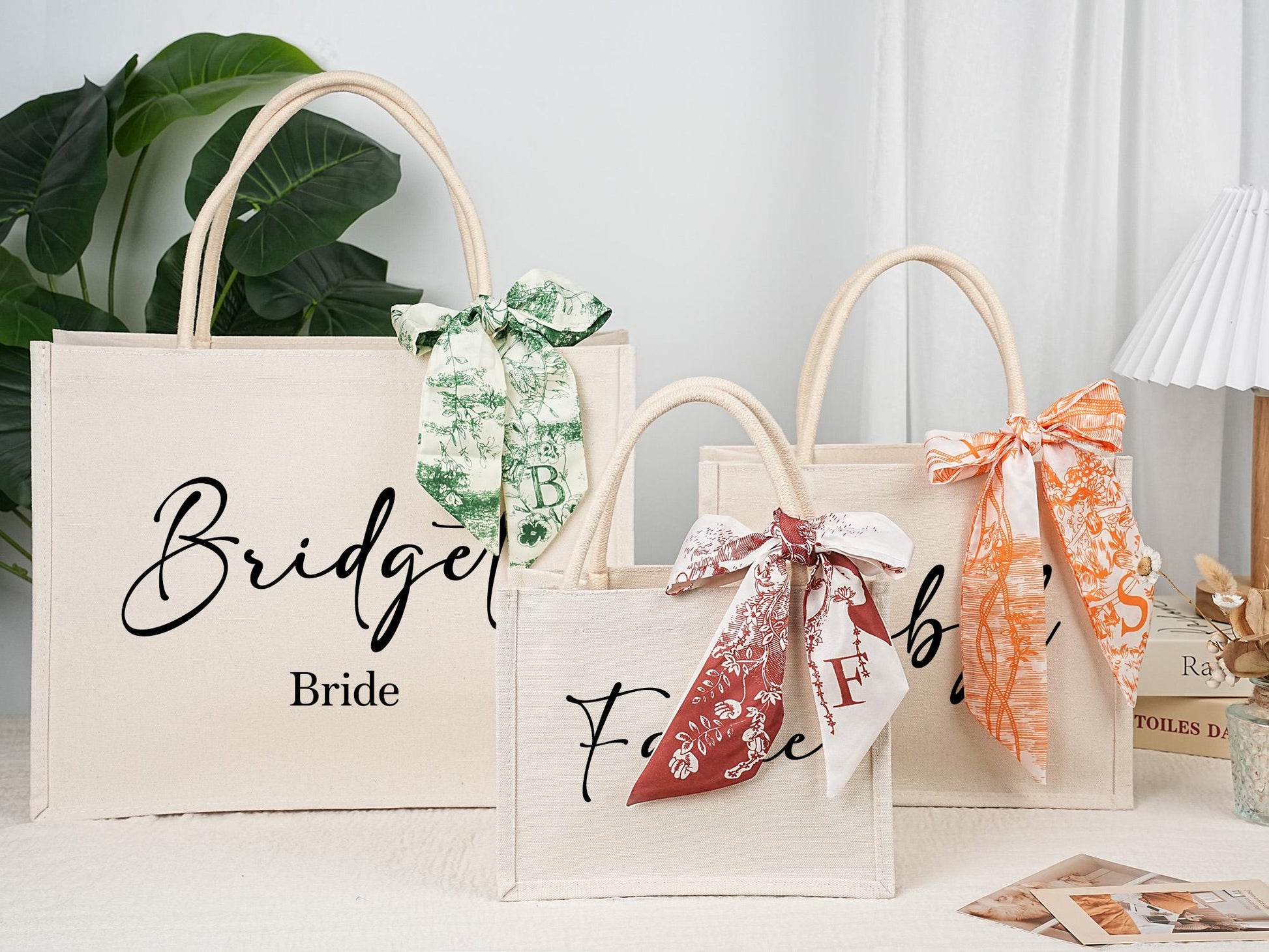 Custom Canvas Handbags, Personalized Bridesmaid Gift Bags, Bachelorette Party Return Gifts, Bridal Shower Gifts, Letter Printed Handbags