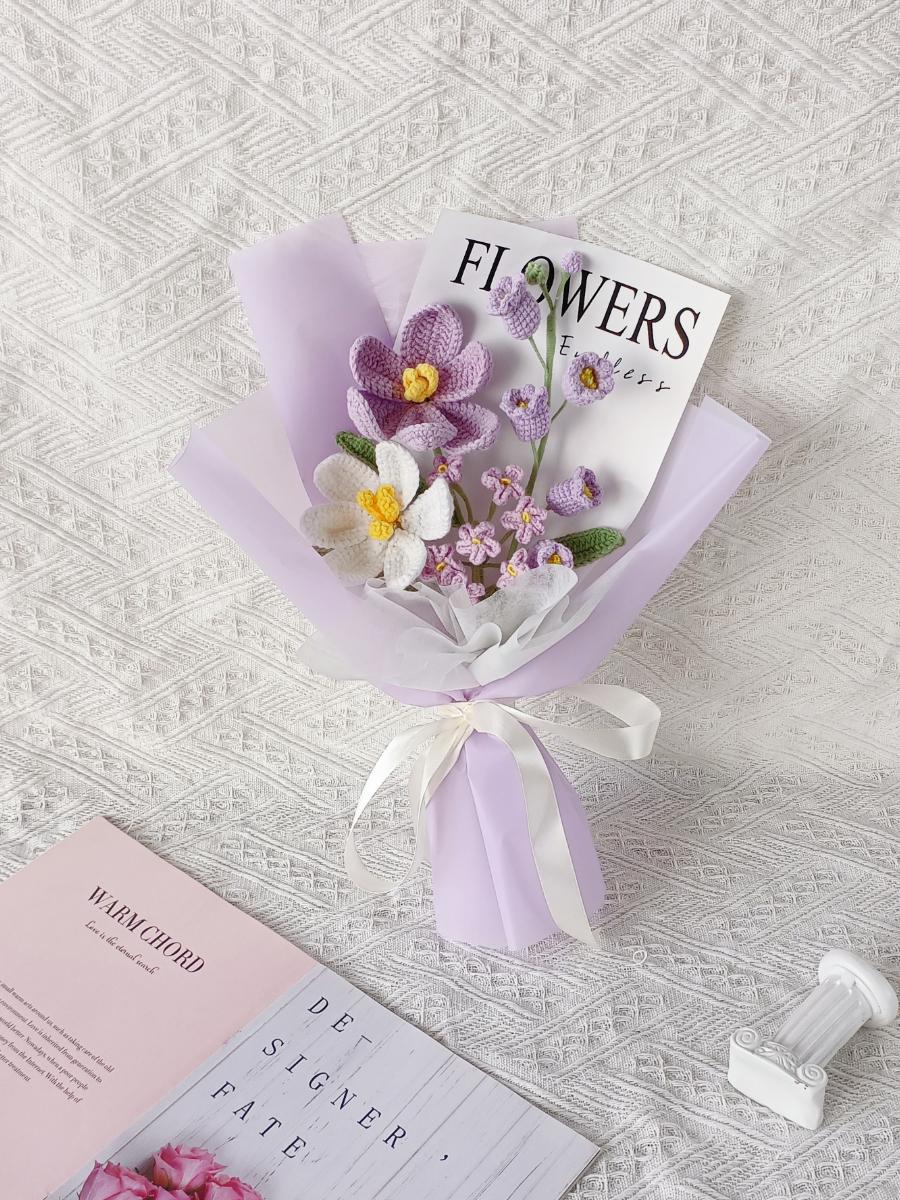 Birthday wrapped everlasting flowers bouquet for holiday and gifts