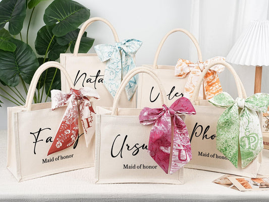 Personalized Bridesmaid Handbags, Bridesmaid Gift Canvas Bags, Bachelorette Party Bags, Bridesmaid Gifts, Bridal Party Gifts, Beach Handbags