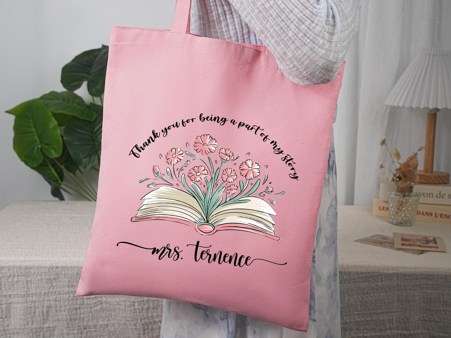 Teacher Appreciation Gift Tote Bag Canvas, Custom Teacher Gift, Tote Bag, Gifted Teacher Tote, Reusable Bag School Campus Bag, Teacher Bag