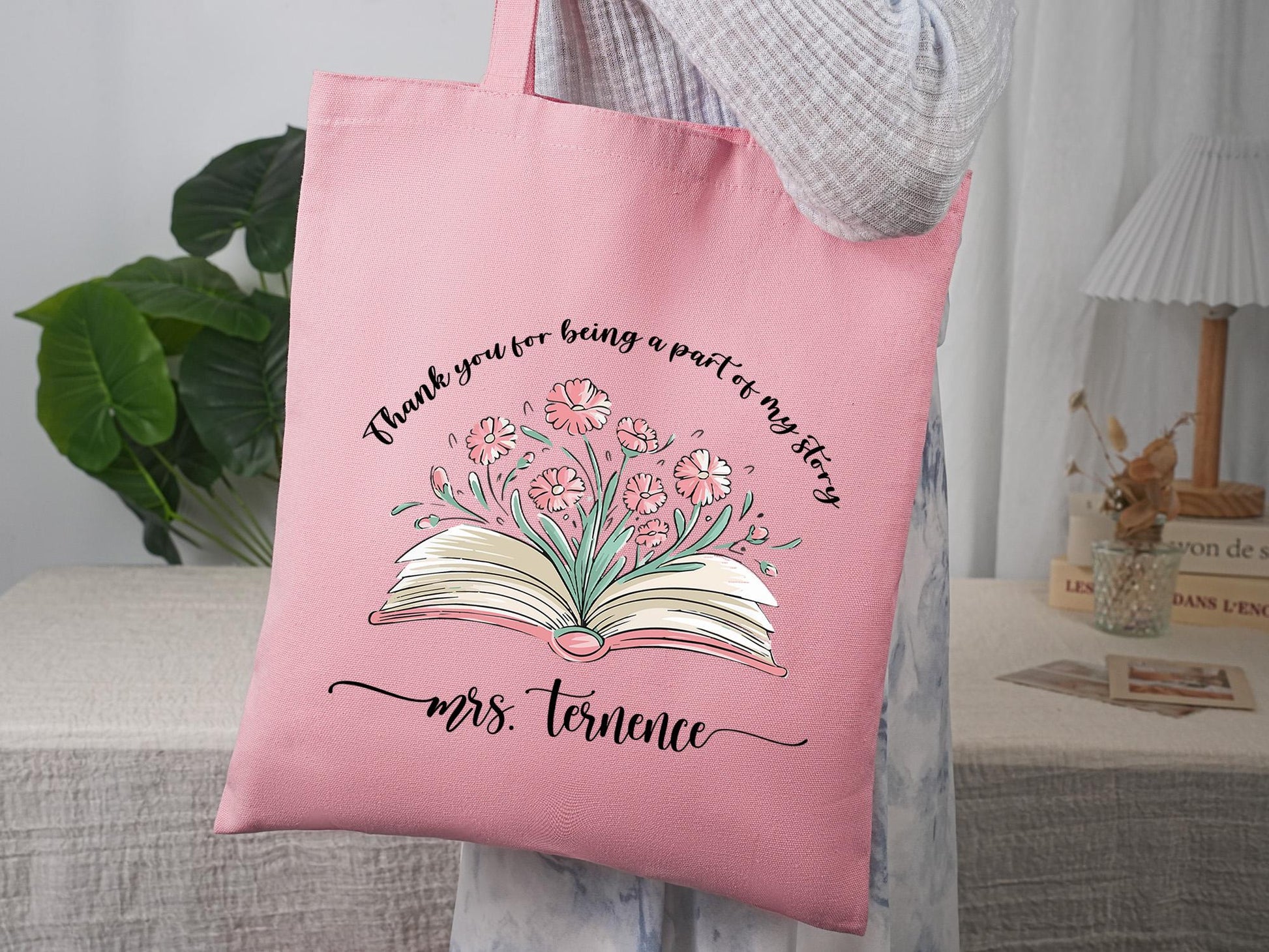 Teacher Appreciation Gift Tote Bag Canvas, Custom Teacher Gift, Tote Bag, Gifted Teacher Tote, Reusable Bag School Campus Bag, Teacher Bag