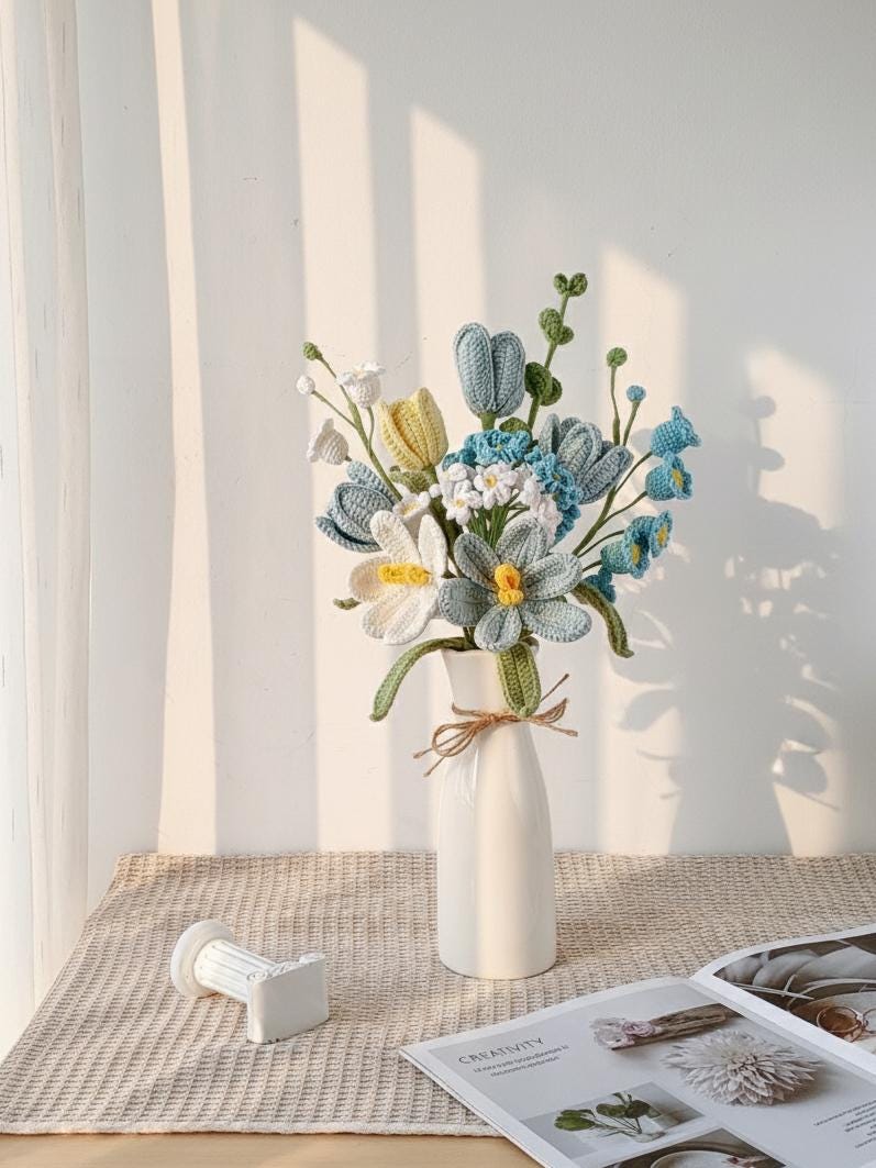 Crochet Tulip Bouquet: Handmade Everlasting Floral Gift