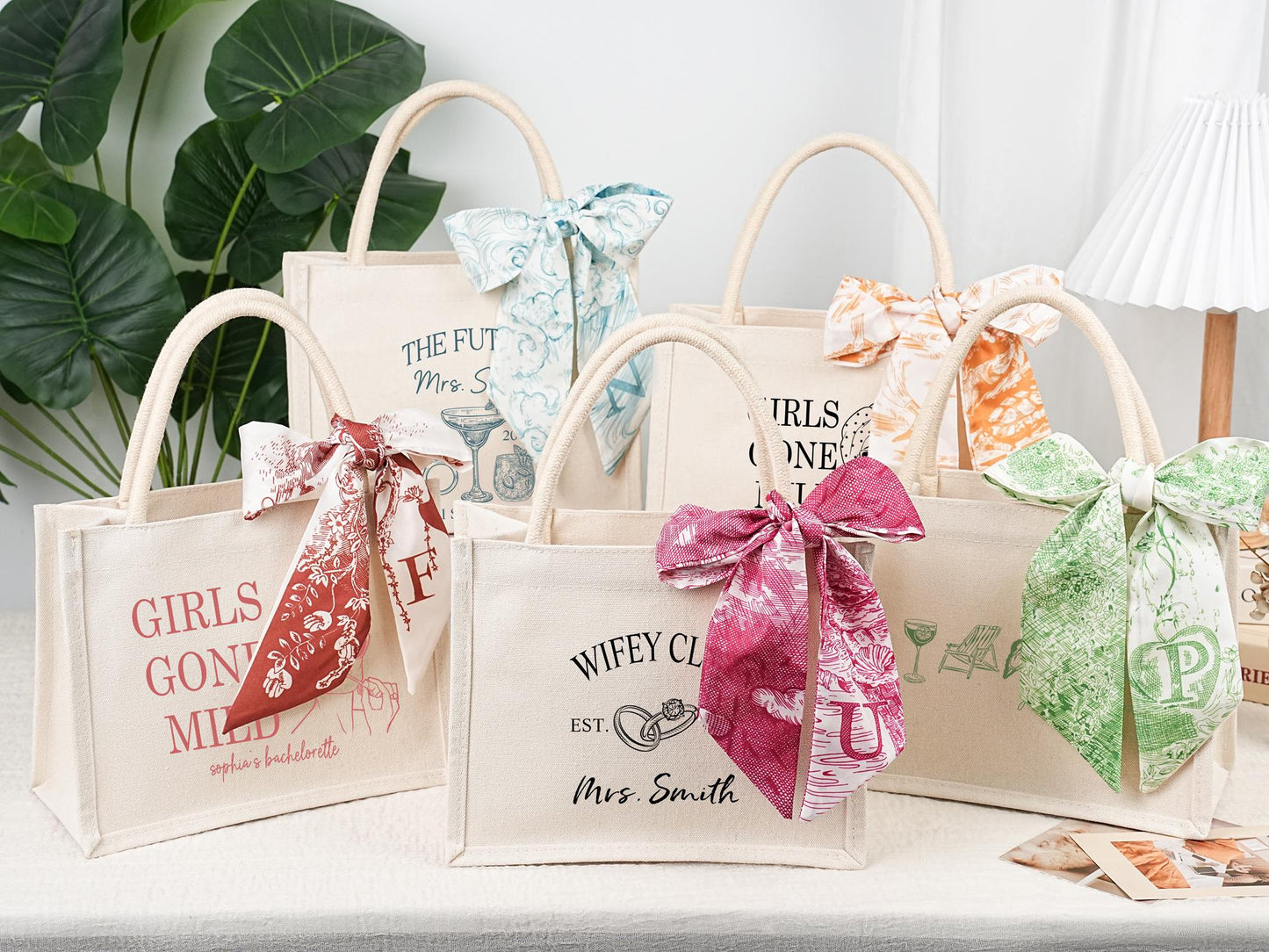 Personalized Bridesmaid Tote Bag, Custom Bridesmaid Gift for Bachelorette Party, Bridal Party Gift, Wedding Party Favors, Canvas Bag