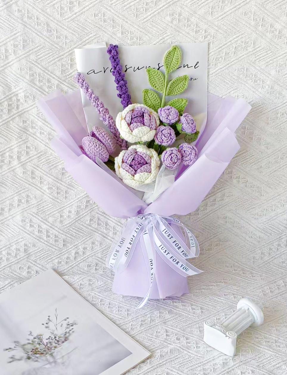 Handmade Crochet Flower Bouquet – Everlasting Rose Arrangement