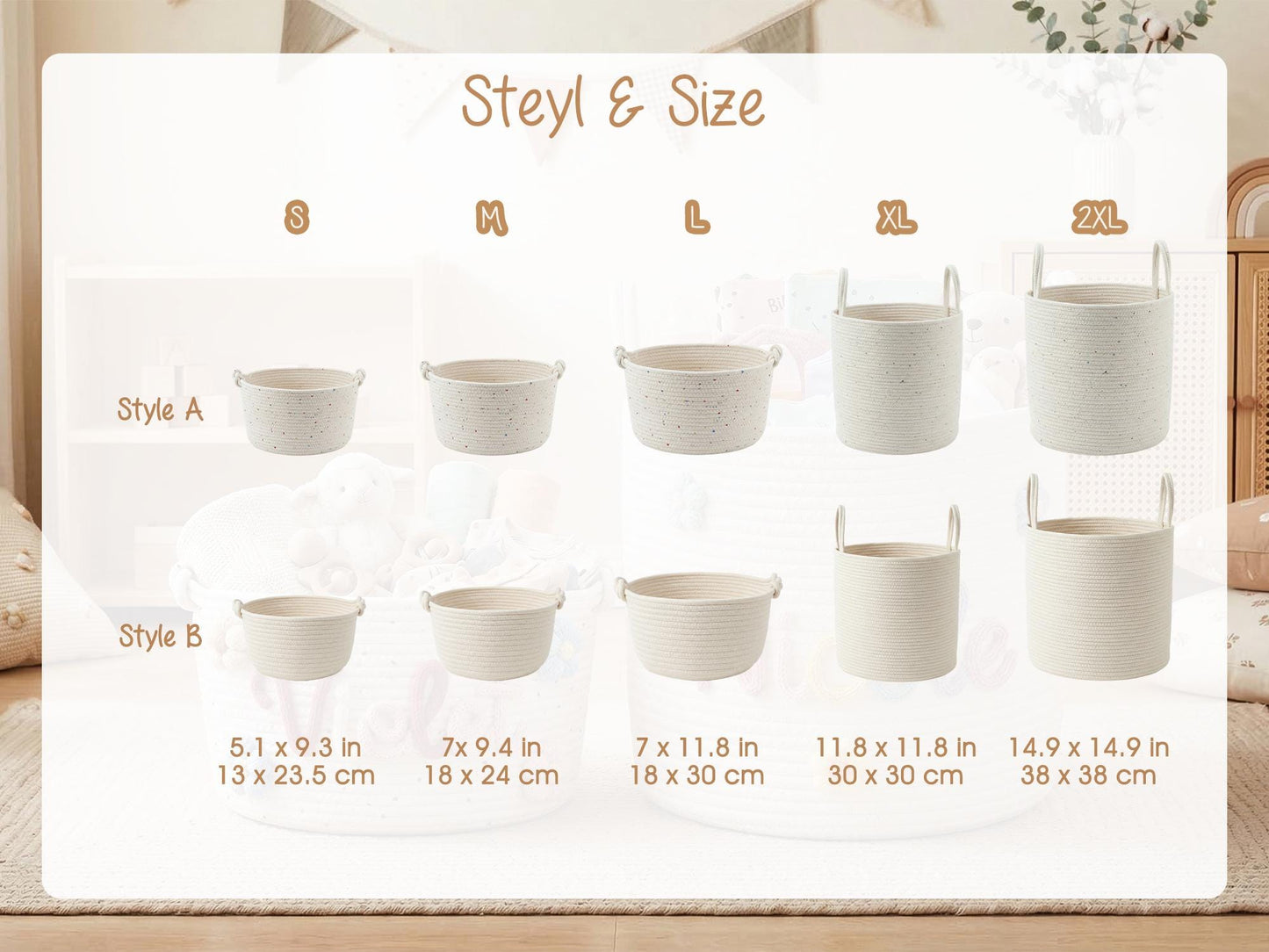 Personalized Basket for Kids, Custom Name Toy Basket, Handmade Cotton Nursery Storage Bin, Baby Shower Gift, Room Decor