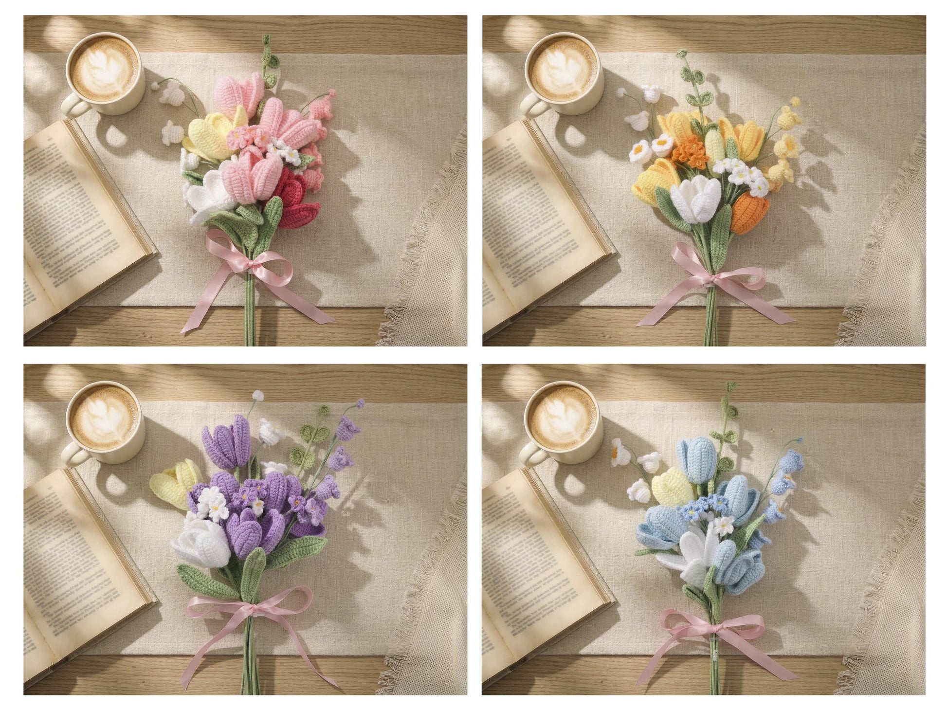 Crochet Tulip Bouquet, Handmade Forever Flower Gift for Her,Pink Knitted Floral Arrangement, Birthday Gift, Mothers Day Gift,Graduation Gift