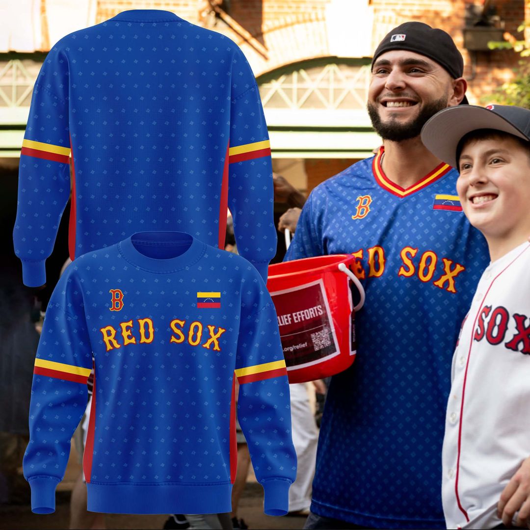 Boston Red Sox Venezuelan pride Sweatshirt - Donation to support disaster relief efforts for those affected by the earthquakes in Venezuela