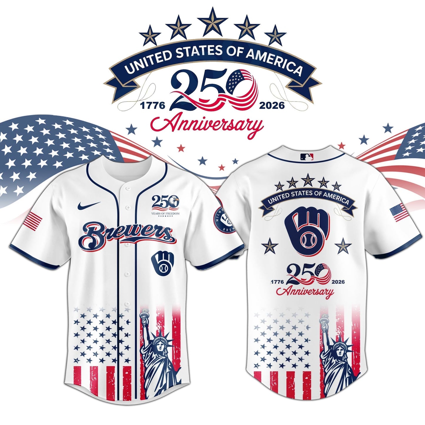 MIL Brewers special America’s 250th Anniversary Limited Edition Jersey