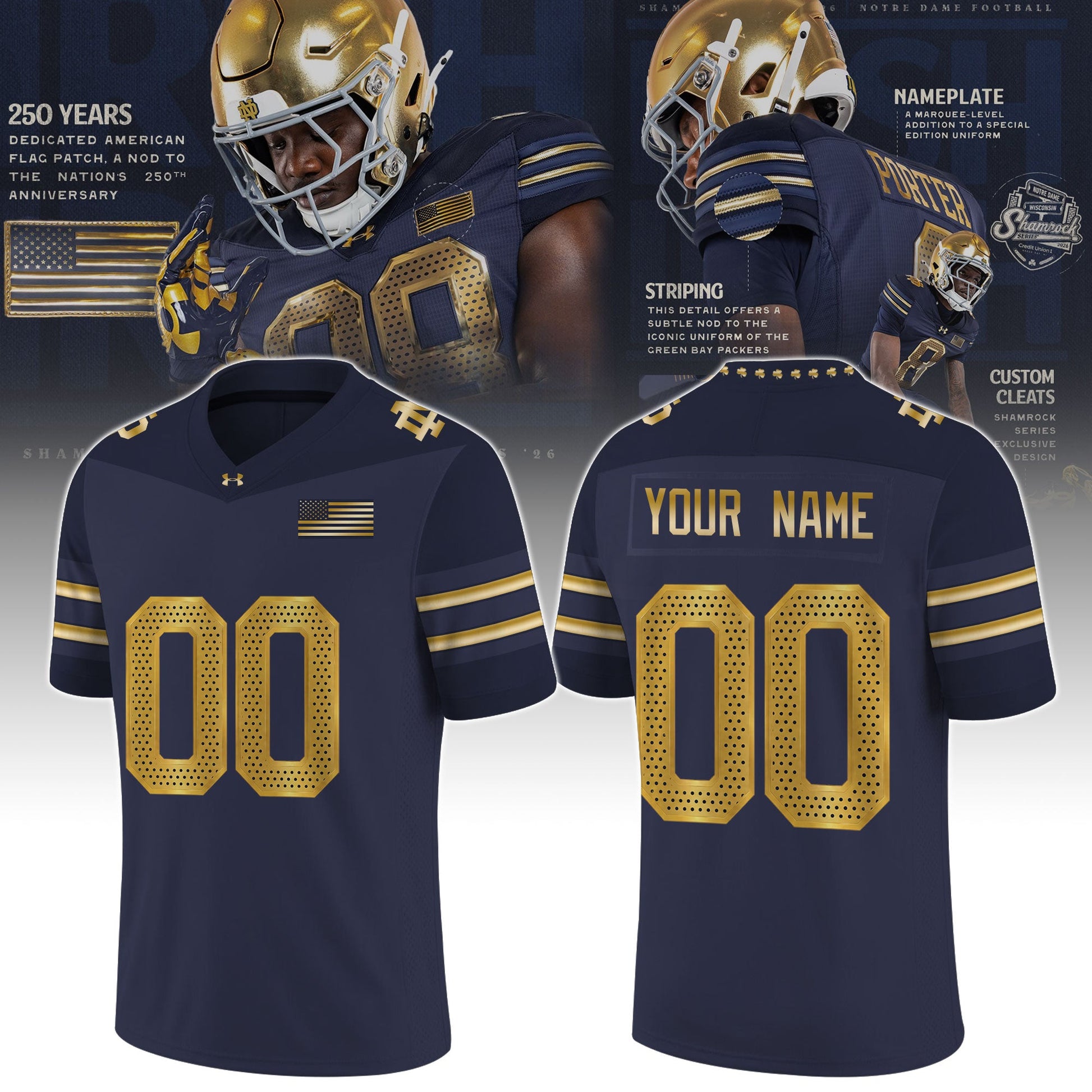 Navy Notre Dame 2026 Shamrock Series Jersey