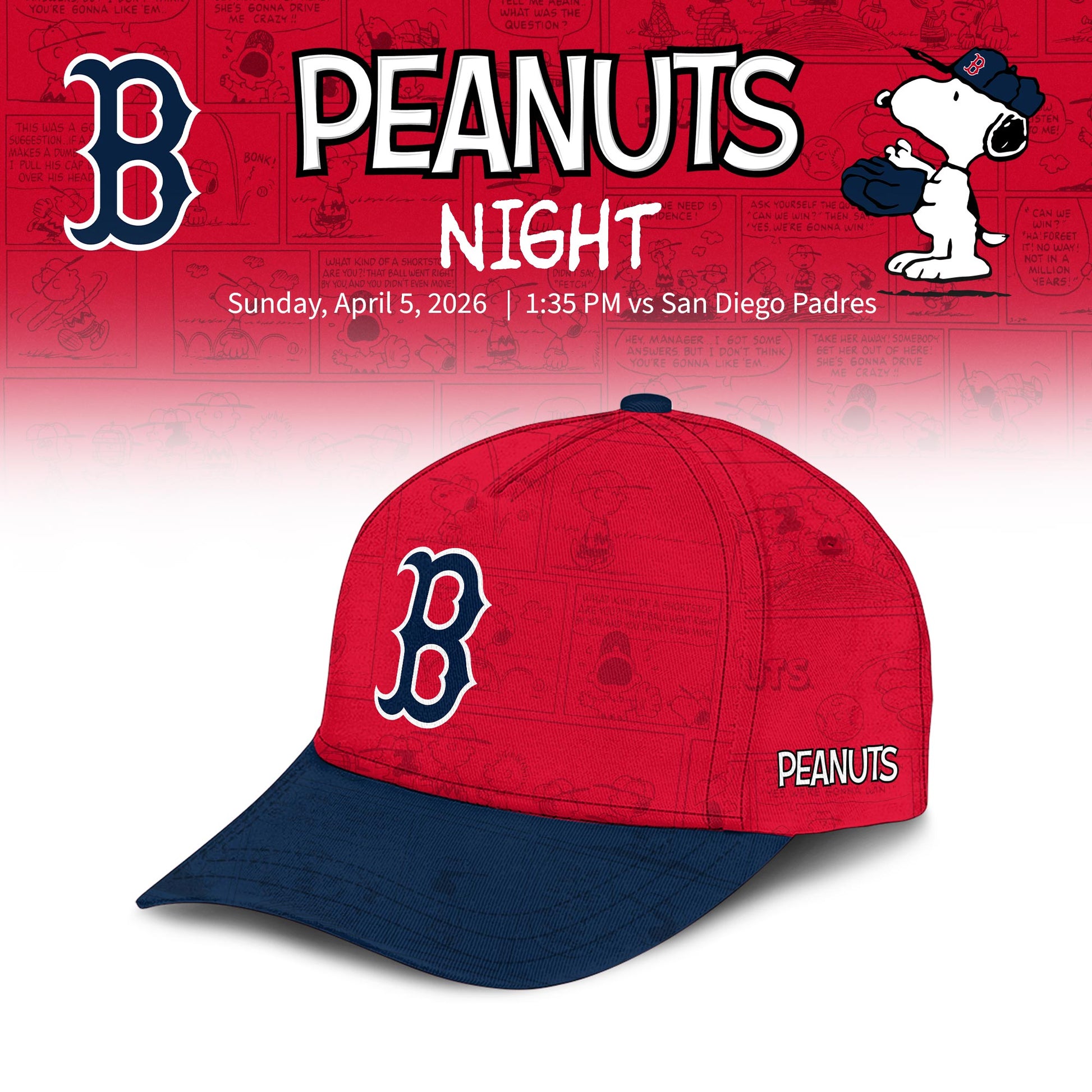 Boston Red Sox x Peanuts Night 2026 Limited Edition Jersey