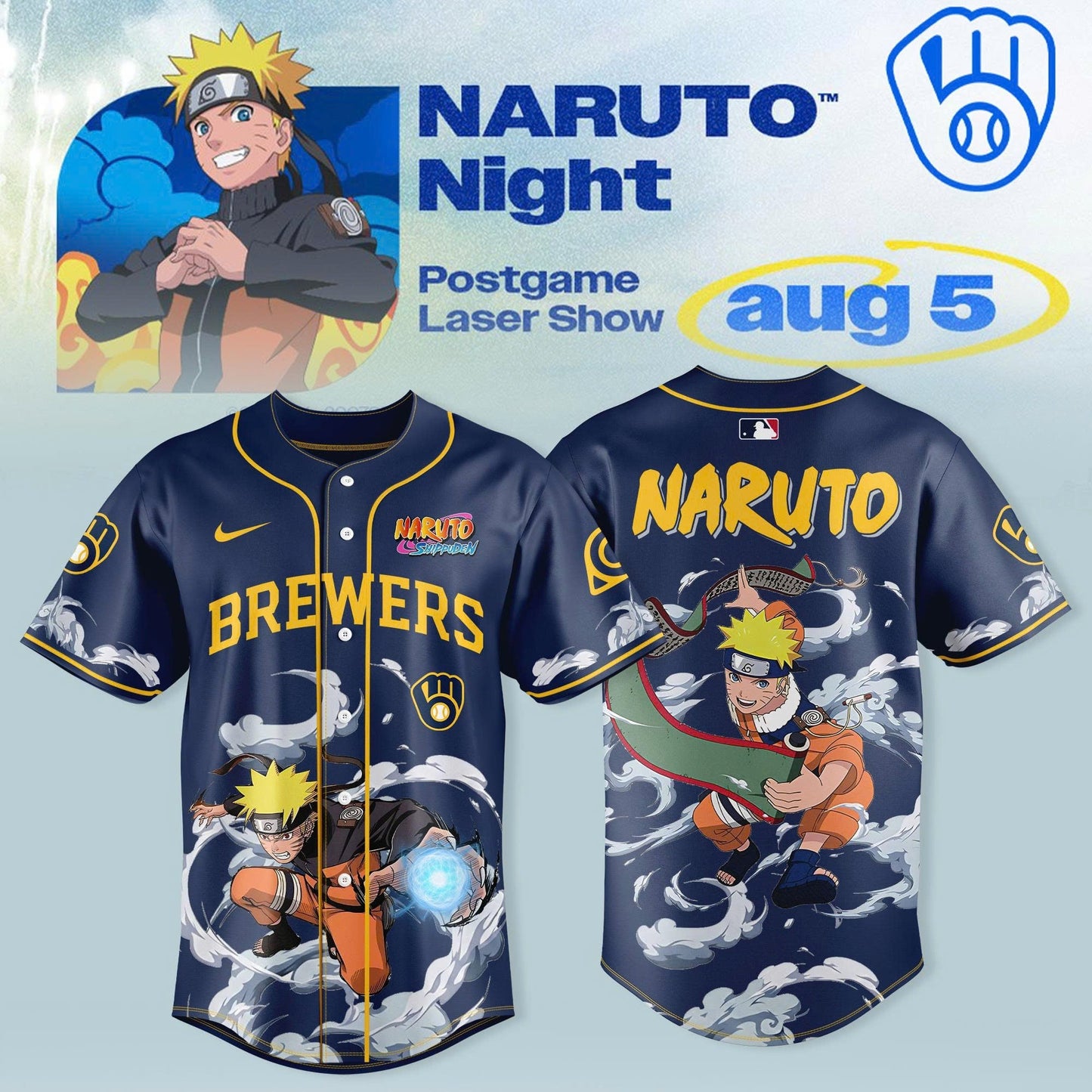 Milwaukee Brewers x Naruto Night 2026 Jersey Collection