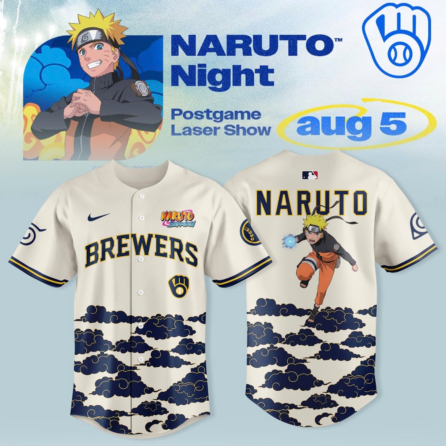 Milwaukee Brewers x Naruto Night 2026 Jersey Collection