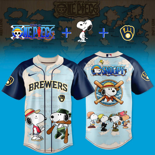 Milwaukee Brewers x Snoopy x One Piece 2026 Edition Jersey