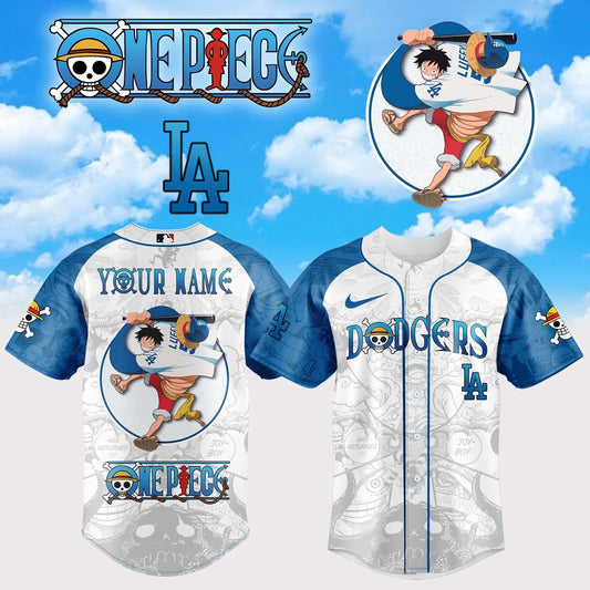 ,.ONE PIECE Night with the Los Angeles Dogger 2026 Jersey 6 (Custom Name )